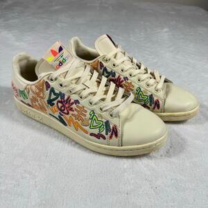 Adidas Stan Smith 'Pride' Casual Sneakers Men's 9 Multicolor Cream White Leather